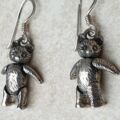Sterling Silver Teddy Bear Earrings