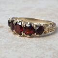 Five Stone Garnet Ring in 9ct Gold,  a UK M or a US 6.