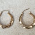 Patterned Hoop Earrings in 9ct Gold