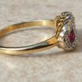 Trilogy Ruby and Diamond Ring in 18ct Gold,  a UK H 1/2 or a US 4 1/4.