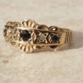 Sapphire and Diamond Ring in 9ct Gold,  a UK L 1/2 or a US 6 1/4.