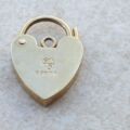 Small Engraved Heart Padlock in 9ct Gold