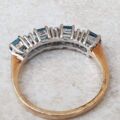 Bright Swiss Blue Topaz and Diamond Band in 9ct Gold, a UK J 1/2 or a US 5 1/4.