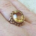 Citrine Solitaire Ring in 9ct Gold, a UK L 1/2-M or a US 6 1/4-6 1/2