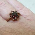 Garnet Cluster ring in 9ct Gold.