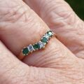 Emerald and Diamond Chevron or Wishbone Ring in 9ct Gold, a UK M or a US 6 1/2