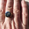 Hematite Intaglio Centurion Signet Ring in 9ct Gold.