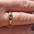 Antique Gypsy Sapphire and Diamond Ring in 18ct Gold,  a UK L1/2 or a US 6 1/4.