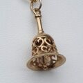 Ornate Heart Patterned Ringing Bell Pendant in 9ct Gold.