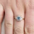 Blue Topaz and Diamond Ring in 9ct Gold,  a UK O 1/2 or a US 7 3/4.
