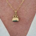 Chrysoprase Fob Pendant in 9ct Gold