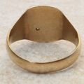 Diamond Accent Engraved Signet Ring in 9ct Gold,  a UK R 1/2 or a US 9 1/4.