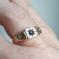 Sapphire and Diamond Ring in 9ct Gold, a UK M 1/2 or a US 6 3/4