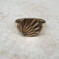 Diamond Set Sunray Signet Ring in 9ct Gold, a UK U 1/2 or a US 10 1/2