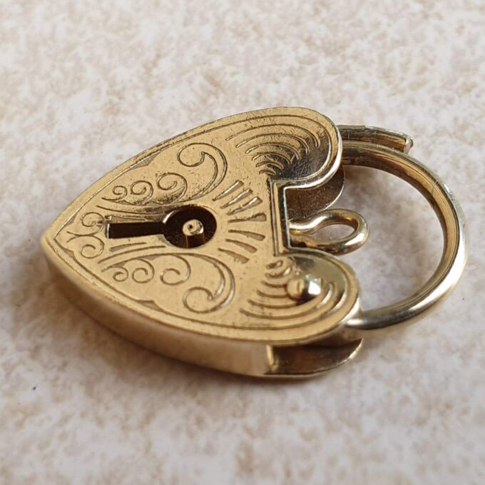Small Engraved Working Padlock in 9ct Gold