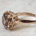 Fancy Set Solitaire Smoky Quartz Ring in 9ct Gold,  a UK P or a US 7 3/4.