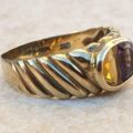Reserved – Amethyst and Citrine Ring in 9ct Gold,  a UK Q or a US 8 1/2.