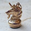 Unicorn Pendant Fob with Onyx Base in 9ct Gold