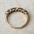 Opal and Green Stone Stacking Band in 9ct Gold, a UK N 1/2 or a US 7 1/4.