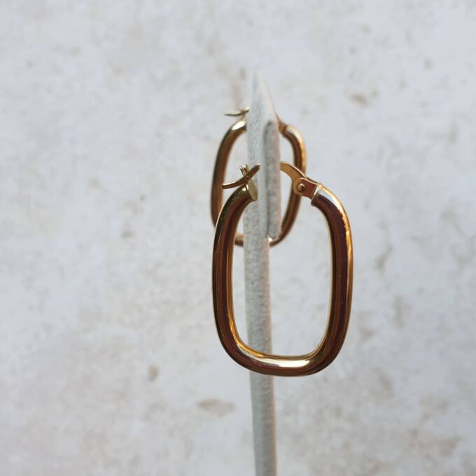 Squared Hoop Earrings in 9ct Gold
