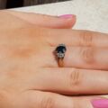 Sale – London Blue Topaz and Diamond Ring in 9ct Gold, a UK N 1/2 or a US 7 1/4.