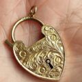 Incredibly Detailed Edwardian Heart Padlock in 9ct Gold