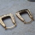 Greek Key Creole Earrings in 9ct Gold
