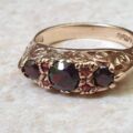 Garnet Gypsy Ring in 9ct Gold.