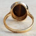 Striking Tigers Eye Frame Ring in 9ct Gold, a UK N 1/2 or a US 7.