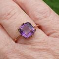 Unusual Amethyst Ring in 9ct Rose Gold, a UK M or a US 6 3/4
