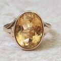 Oval Citrine Ring in 9ct Gold, a UK E or a US 2 1/2