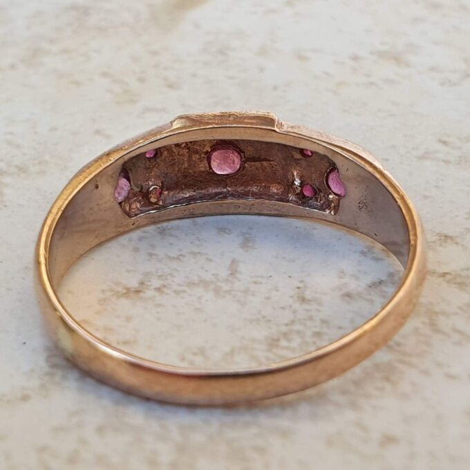 Star Set Ruby Ring in 9ct Rose Gold, a UK O 1/2 or a US 7 3/4