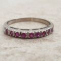 Ruby Half Eternity Stacking Band in 18ct White Gold