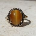 Tigers Eye Ring in 9ct Gold, a UK M 1/2 or a US 6 3/4.