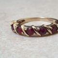 Five Stone Ruby Ring in 9ct Gold.