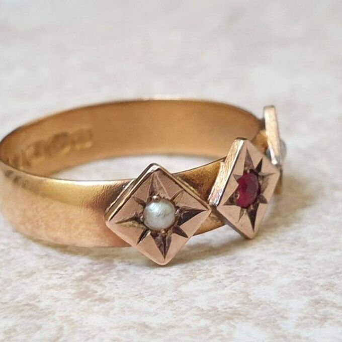 Antique Pearl and Paste Ring in 9ct and 22ct Gold.