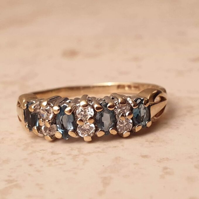 Marquise Cut Topaz and Paste Ring in 9ct Gold, a UK L or a US 6.