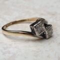 Art Deco Diamond Ring in 9ct Gold and Platinum, a UK N 1/2 or a US 7 1/4.