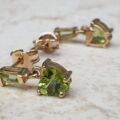 Peridot Heart Drop earrings in 9ct Gold
