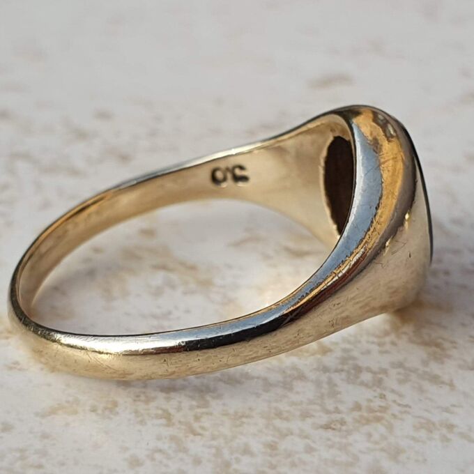 Oval Bloodstone Signet Ring in 9ct Gold, a UK M 1/2 or a US 6 3/4