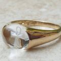 Rock Crystal Ankh Ring in 9ct Gold, a UK Q 1/2 or a US 8 3/4