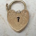 Ornate Engraved Heart Padlock in 9ct Gold