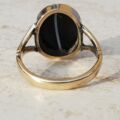Stunning Banded Agate Cabochon Solitaire in 9ct Gold, a UK N or a US 7.