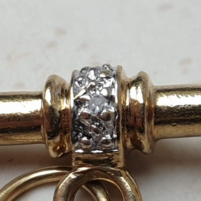 T Bar Pendant with Diamond Accents in 9ct Gold