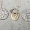 Ornate Engraved Heart Padlock in 9ct Gold