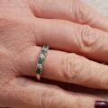 Sparkly Green and White CZ Ring in 9ct Gold, a UK P or a US 8.