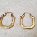 Geometric Design Hoops in 9ct Gold