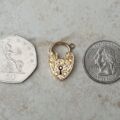 Antique Engraved Heart Padlock in 9ct Gold