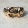 Diamond Set Buckle Ring in 9ct Gold, a UK S or a US 9 1/2.