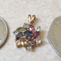 Multi Sapphire Cluster Pendant in 9ct Gold